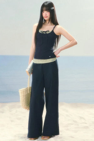 Striped Color-Blocked Camisole Top Set-Up