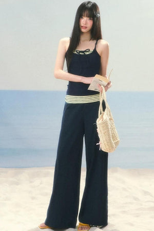 Striped Color-Blocked Camisole Top Set-Up