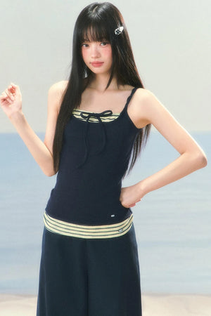 Striped Color-Blocked Camisole Top Set-Up