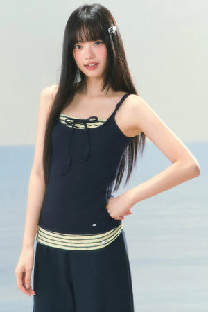 Striped Color-Blocked Camisole Top Set-Up