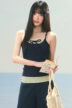 Striped Color-Blocked Camisole Top Set-Up