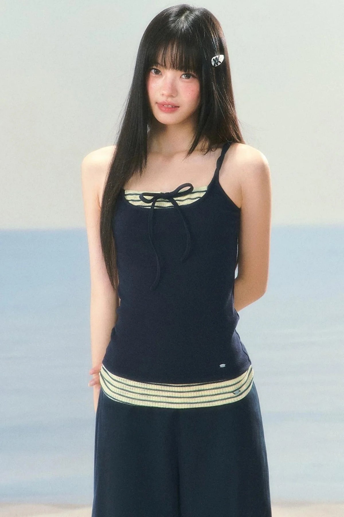 Striped Color-Blocked Camisole Top Set-Up