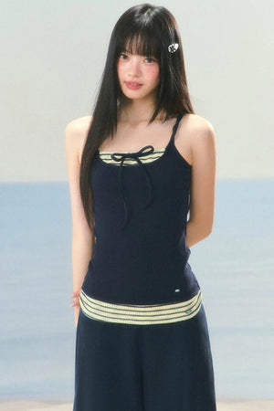 Striped Color-Blocked Camisole Top Set-Up