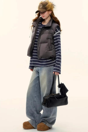 Striped Color-Blocked Crew Sweater