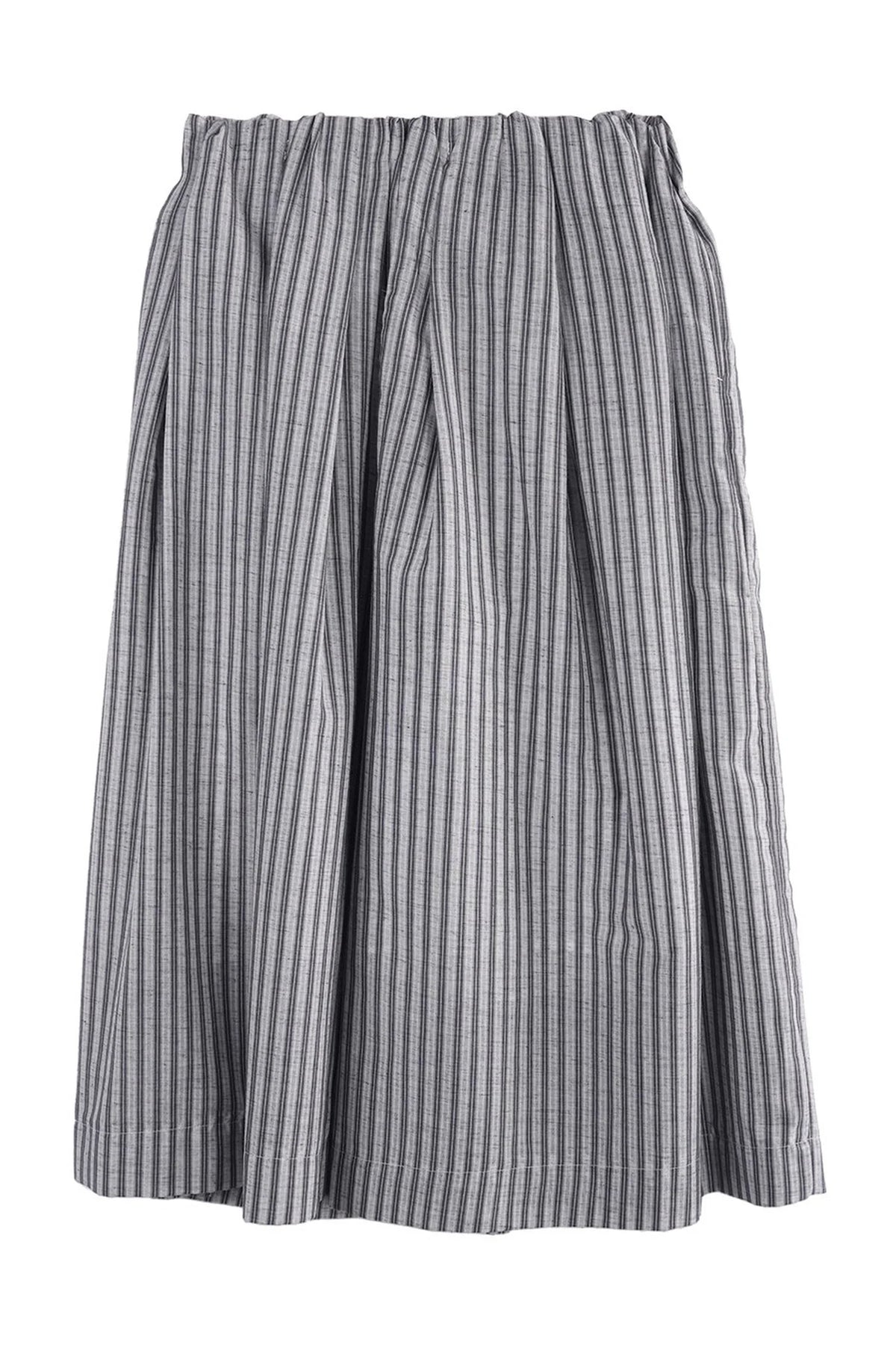 Striped Cotton Linen Pleated Pants