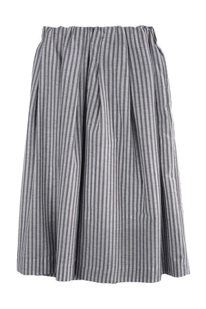 Striped Cotton Linen Pleated Pants