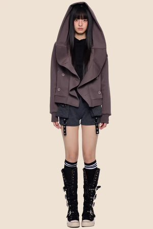 Striped Deconstructed Hooded Top