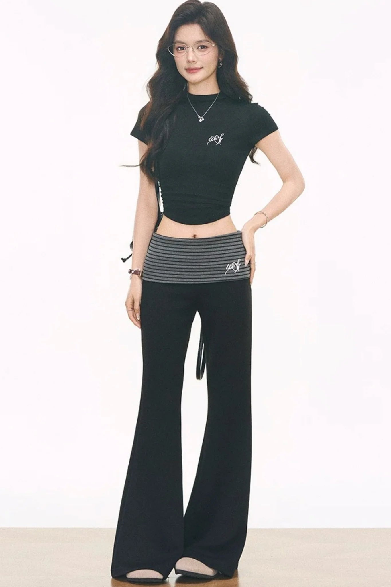Striped Flared Pants Set-Up
