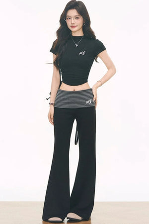 Striped Flared Pants Set-Up