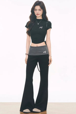 Striped Flared Pants Set-Up