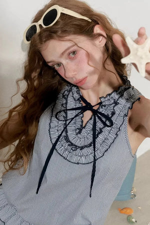 Striped Halter Top and Skirt Set-Up