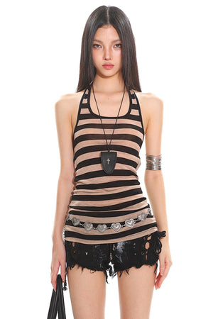 Striped Halterneck Vest