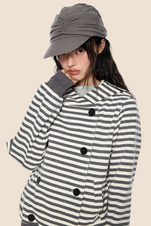 Striped Hooded Cardigan Jacket