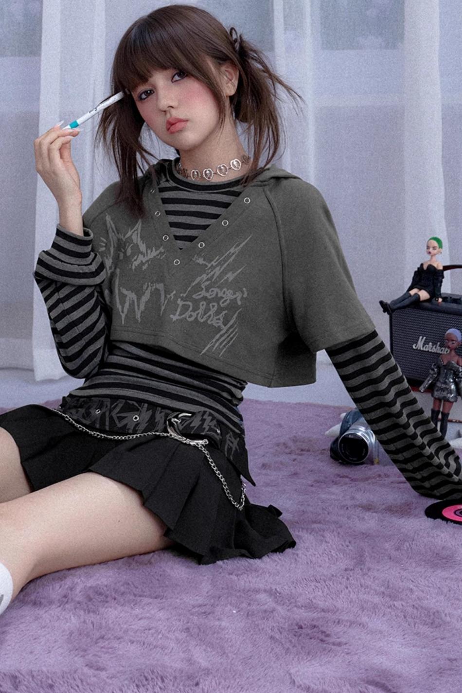 Striped Hooded Set