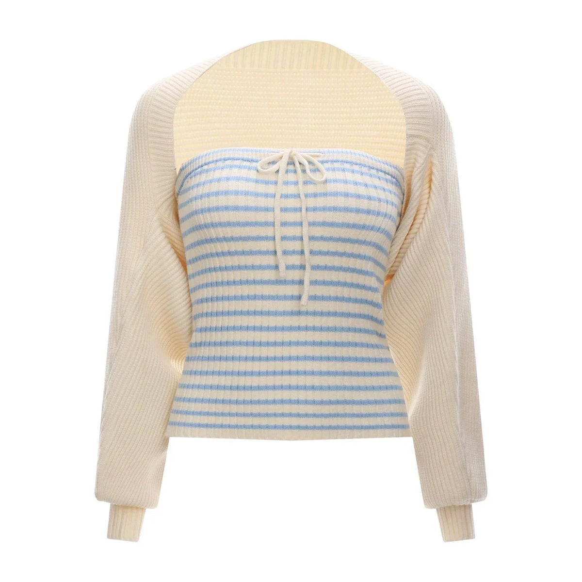 Striped Knit Cardigan Set