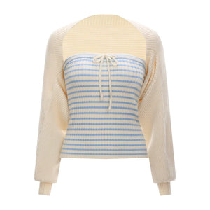 Striped Knit Cardigan Set