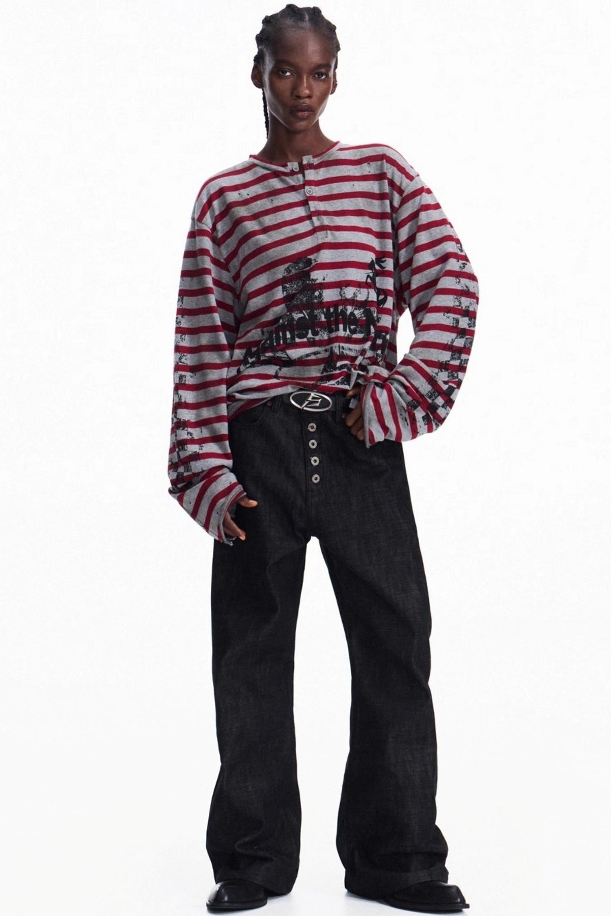 Striped Knit Half Cardigan