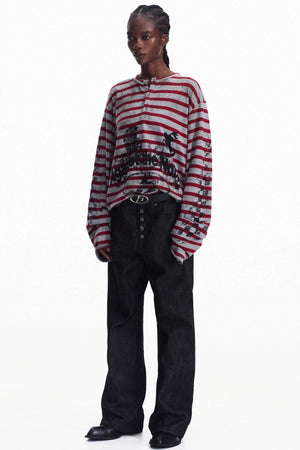 Striped Knit Half Cardigan