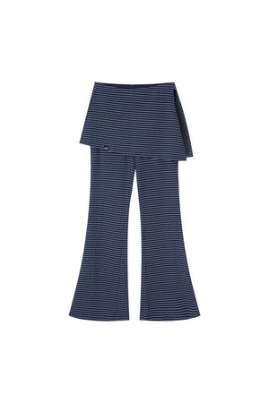 Striped Knit Micro-Flare Pants Set-Up