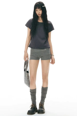 Striped Knit Safety Shorts