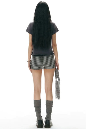 Striped Knit Safety Shorts