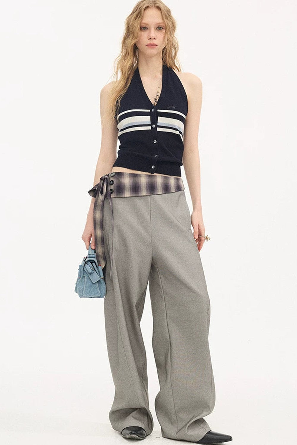 Striped Knitted Halter Vest