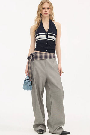 Striped Knitted Halter Vest