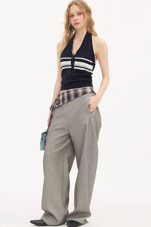 Striped Knitted Halter Vest