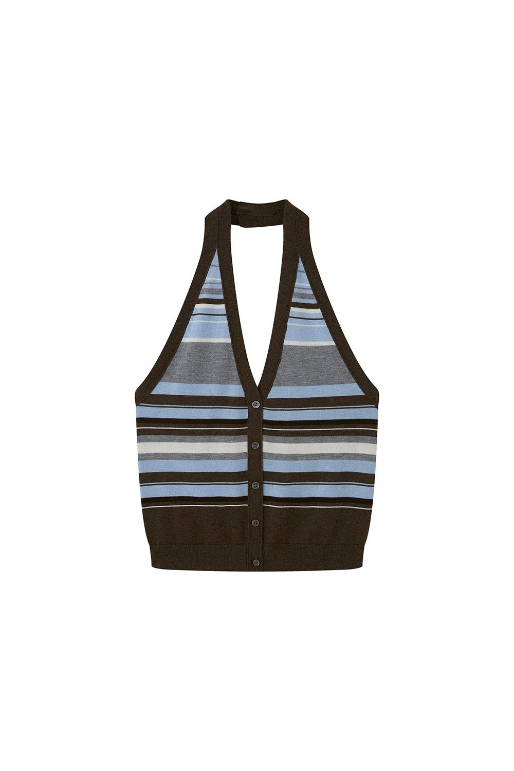 Striped Knitted Halter Vest