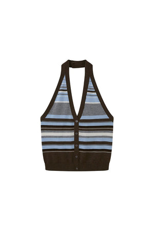Striped Knitted Halter Vest