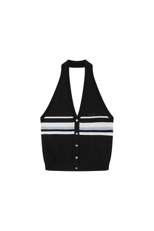 Striped Knitted Halter Vest