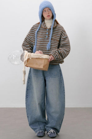 Striped Lambswool Sweater Top