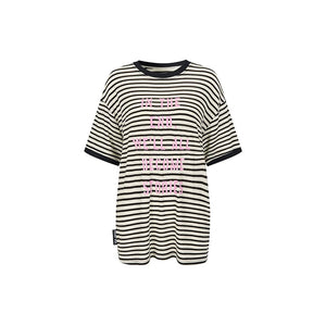 Striped Letter Print Top