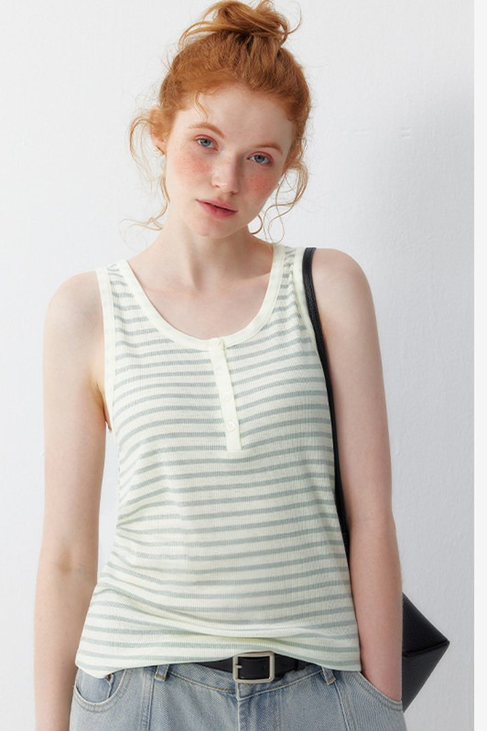 Striped Lyocell Tank Top