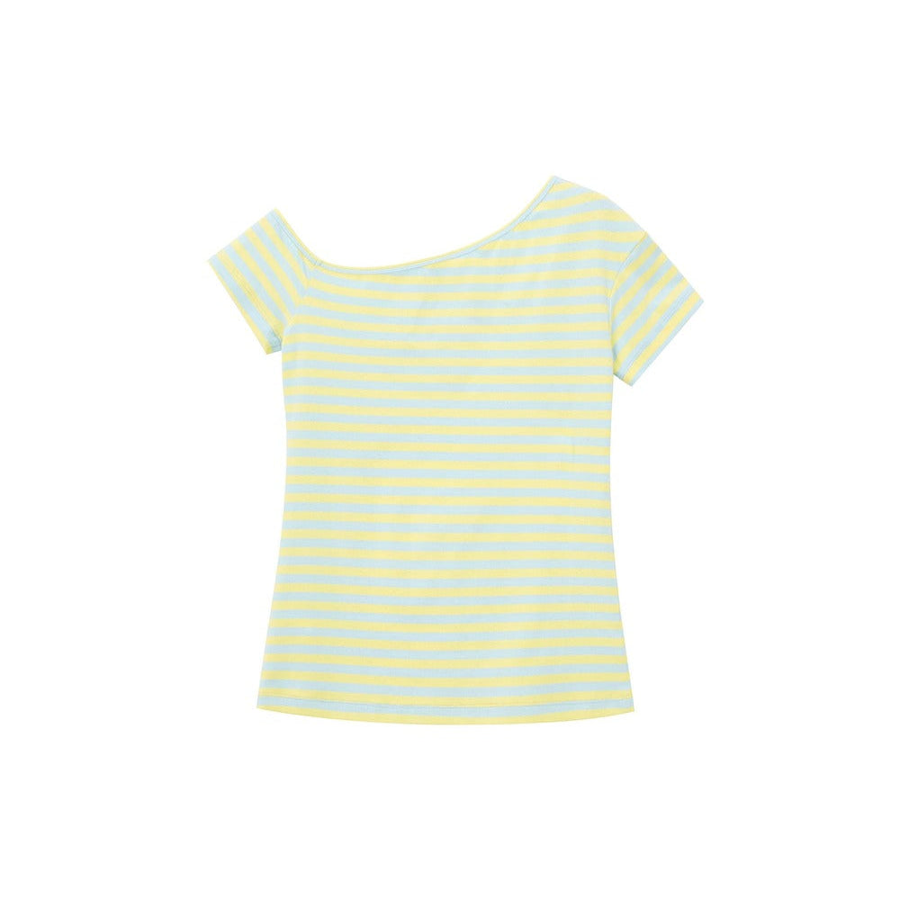 Striped Off-Shoulder Crop Top