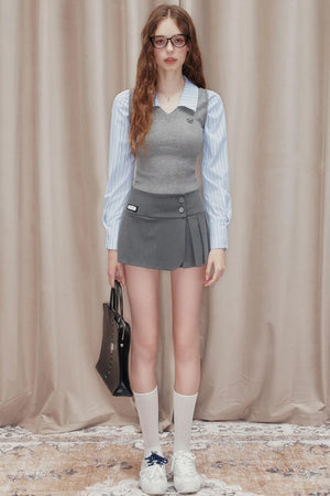 Striped Panelled Shirt & Skirt Set-Up