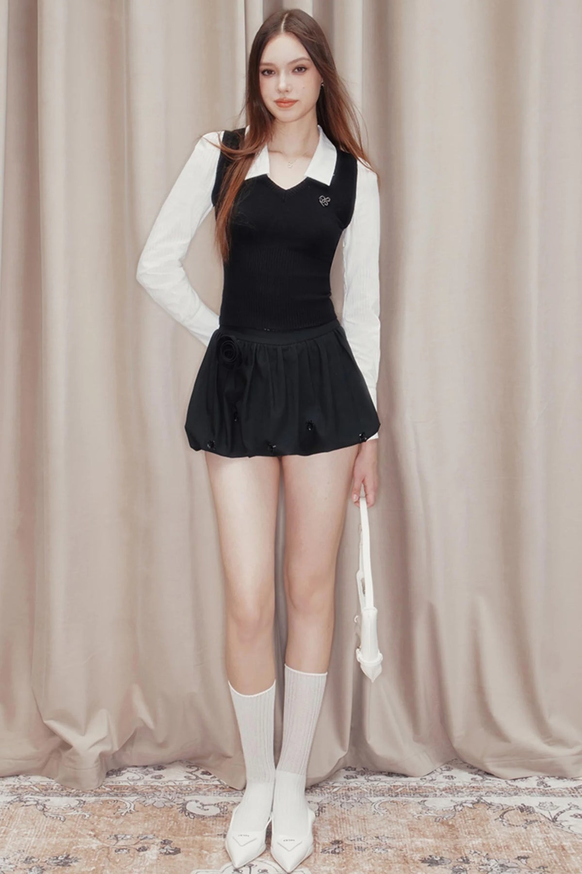 Striped Panelled Shirt & Skirt Set-Up