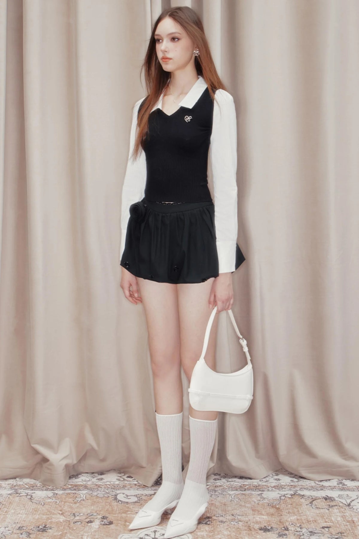 Striped Panelled Shirt & Skirt Set-Up