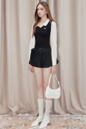 Striped Panelled Shirt & Skirt Set-Up