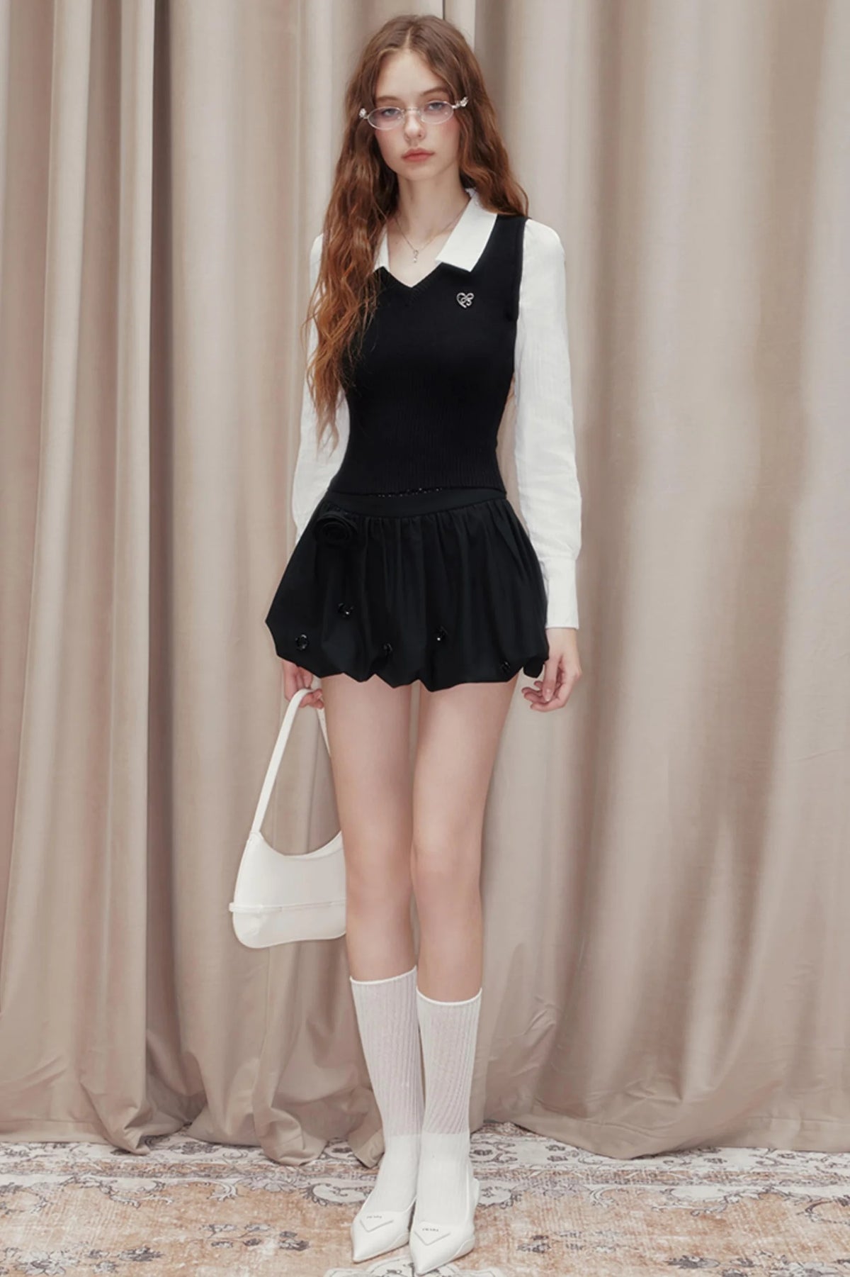 Striped Panelled Shirt & Skirt Set-Up