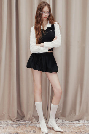 Striped Panelled Shirt & Skirt Set-Up