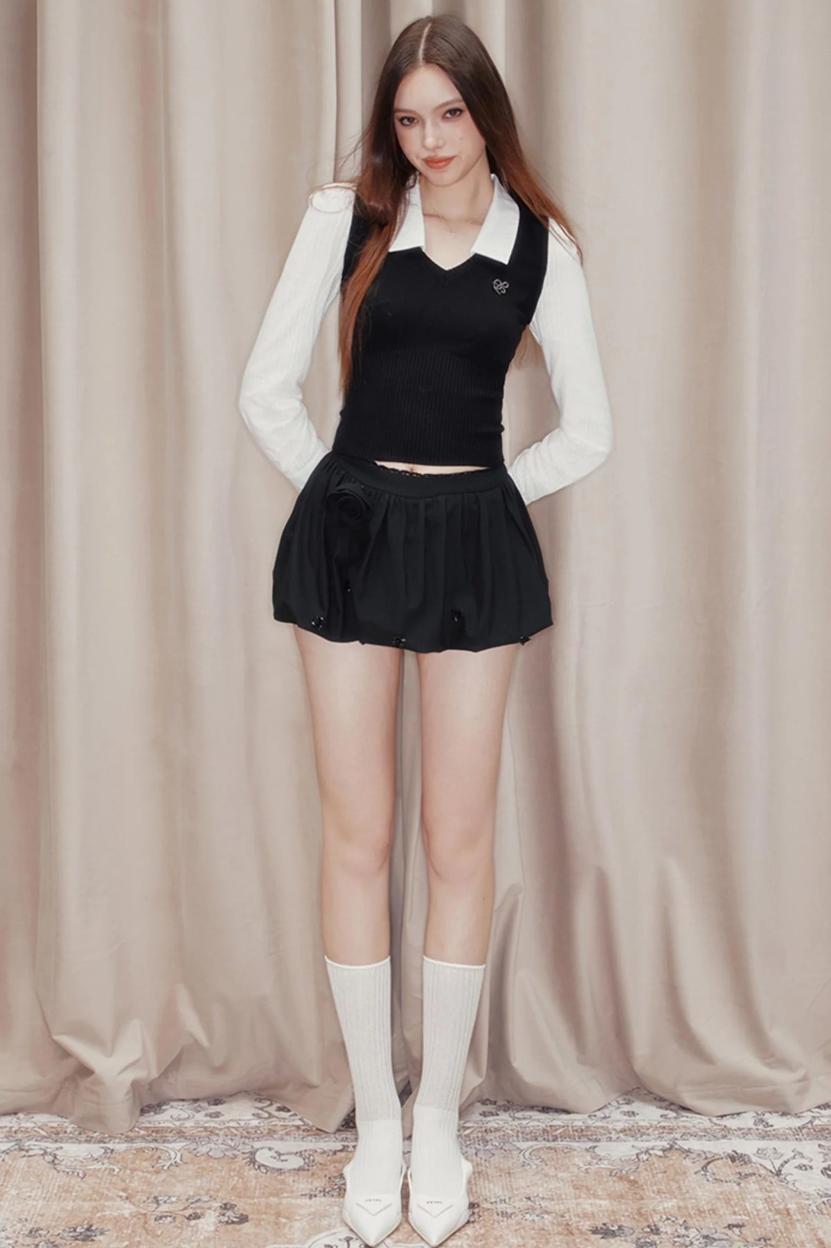 Striped Panelled Shirt & Skirt Set-Up