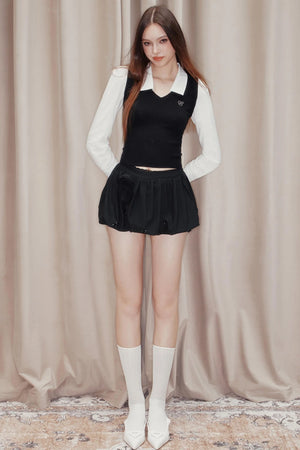Striped Panelled Shirt & Skirt Set-Up