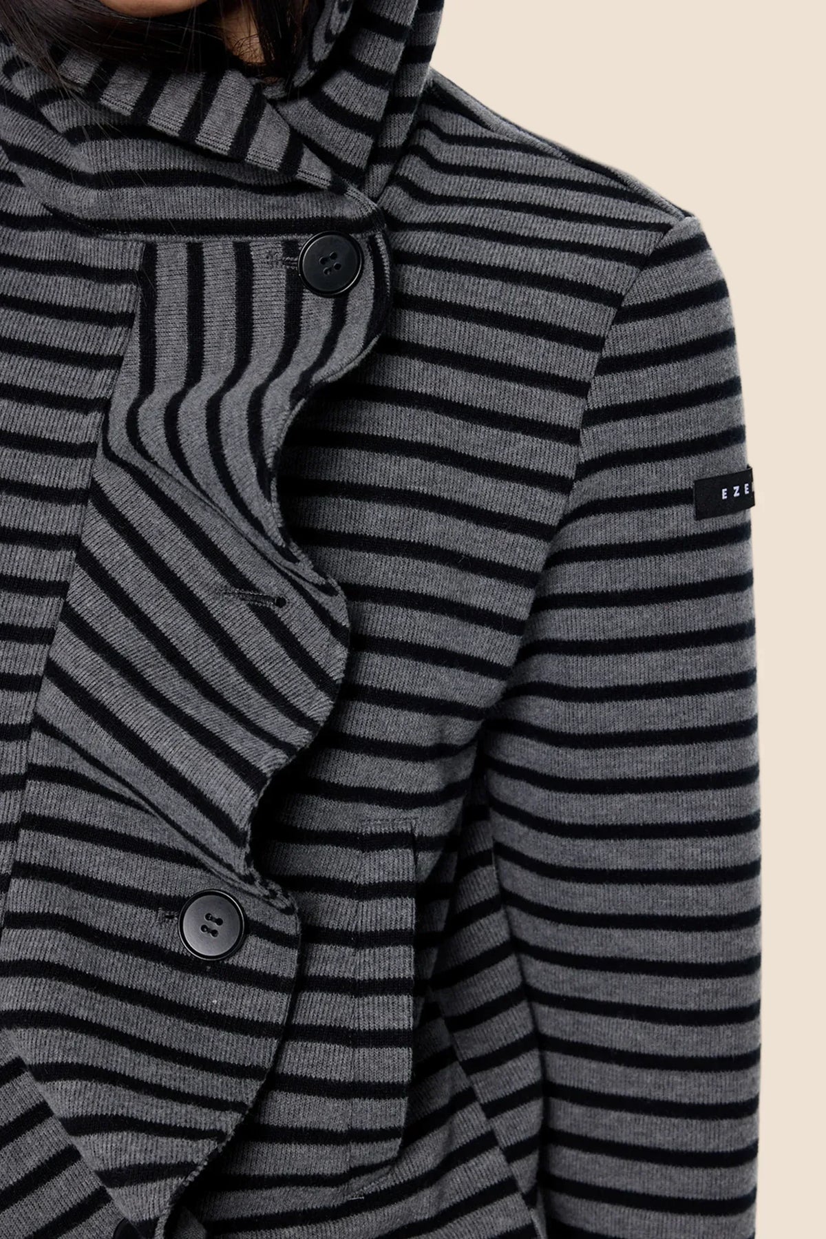 Striped Patchwork Hooded Cardigan
