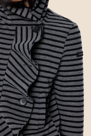 Striped Patchwork Hooded Cardigan