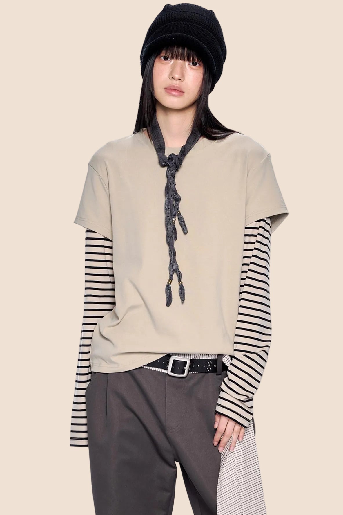 Striped Patchwork Retro Top