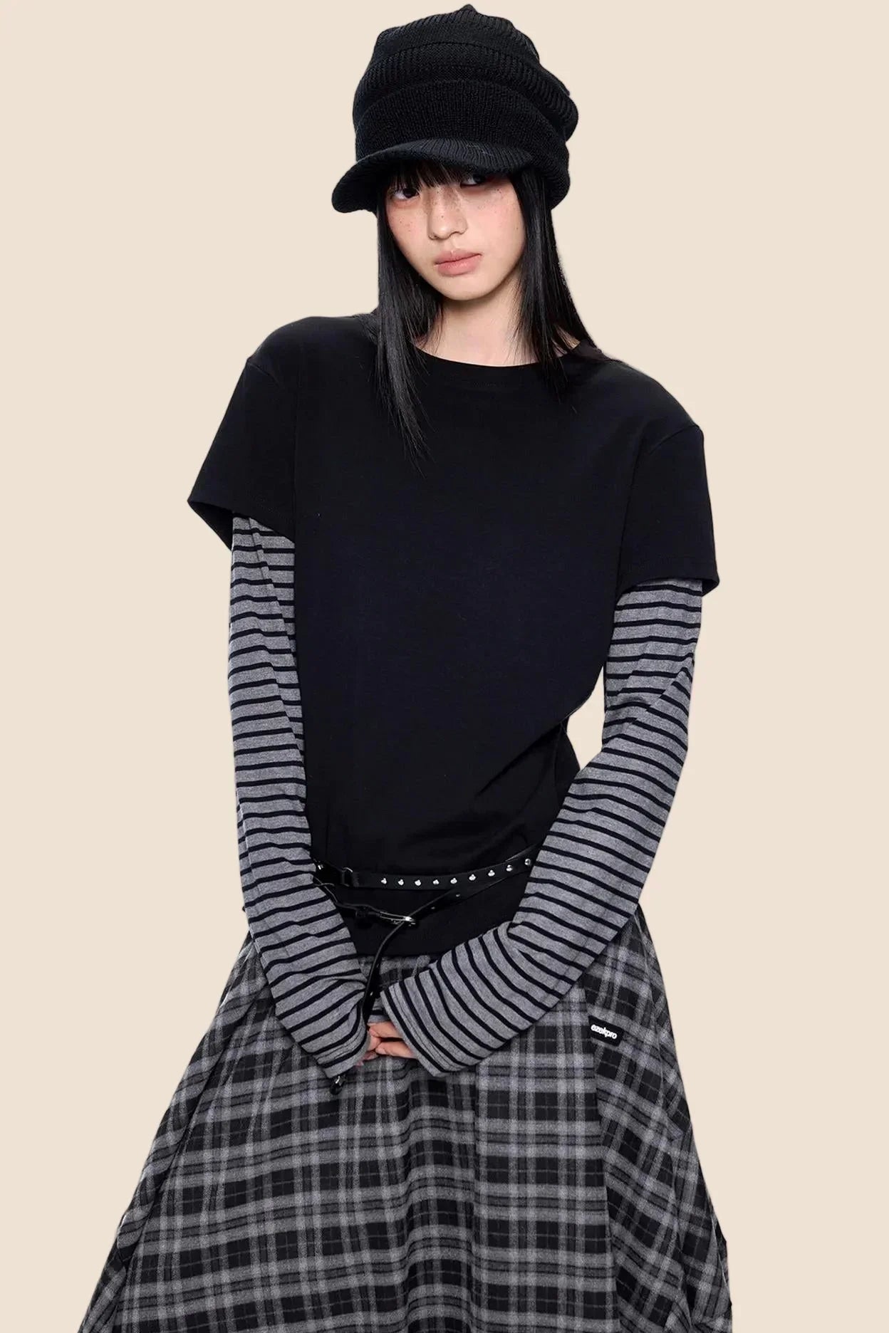 Striped Patchwork Retro Top