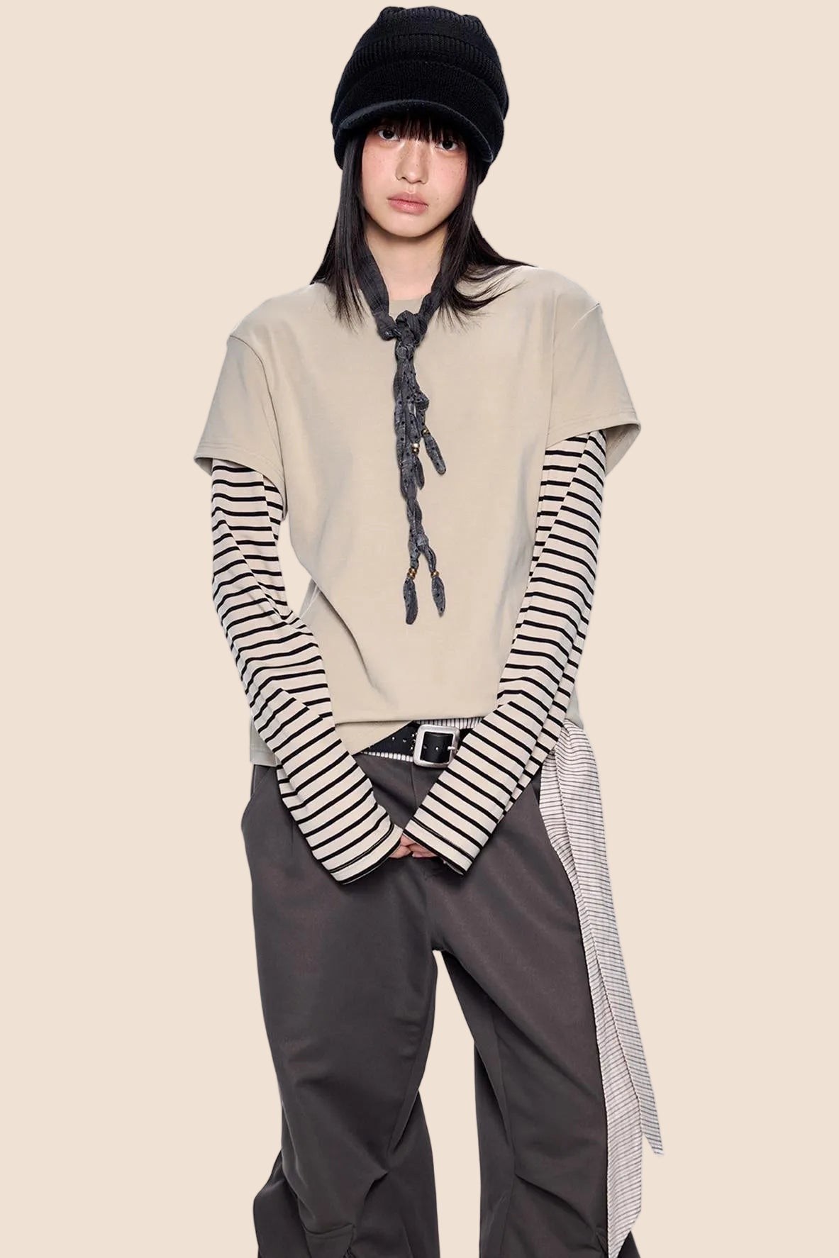 Striped Patchwork Retro Top