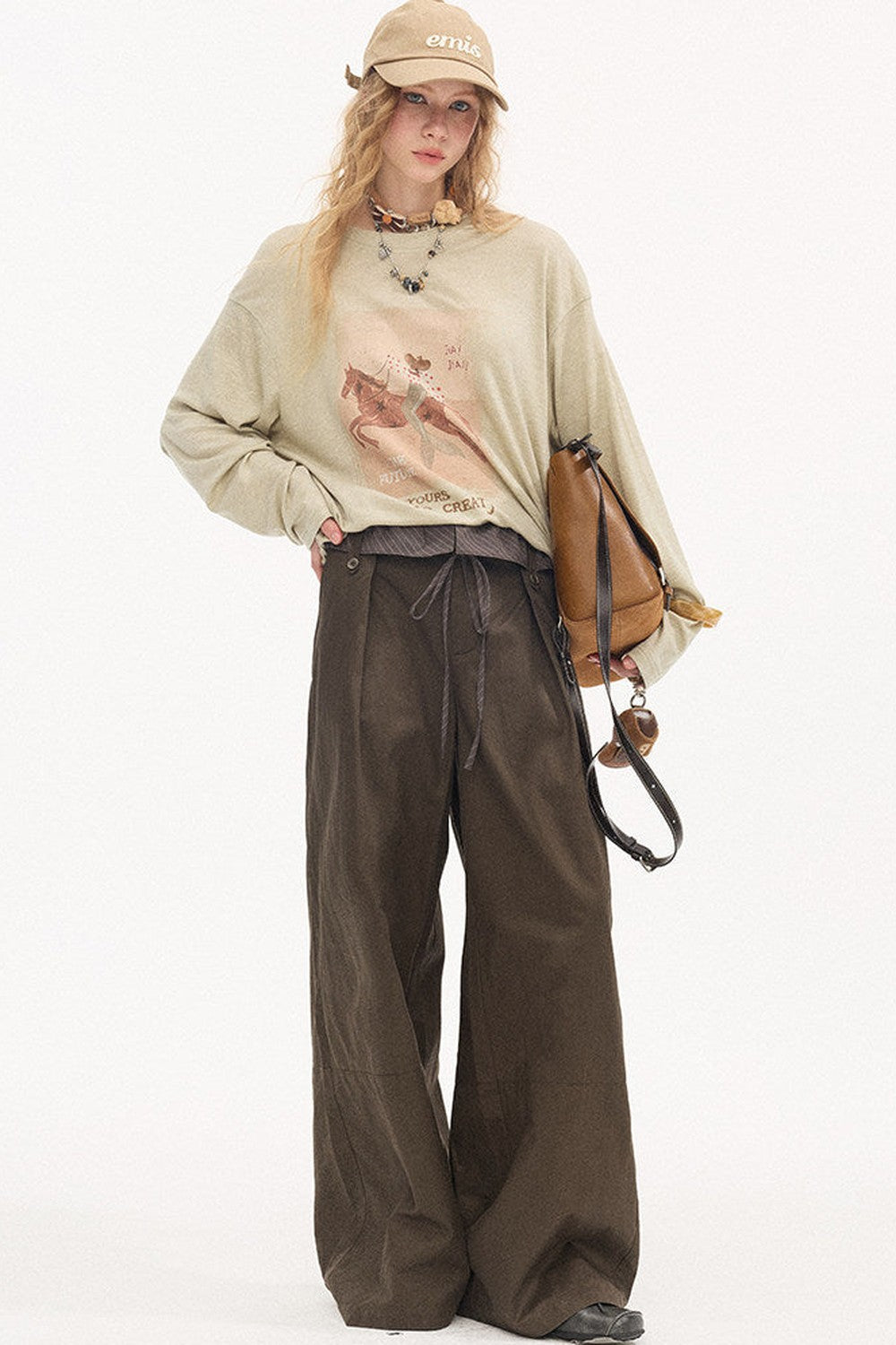 Striped Patchwork Straight-Leg Pants