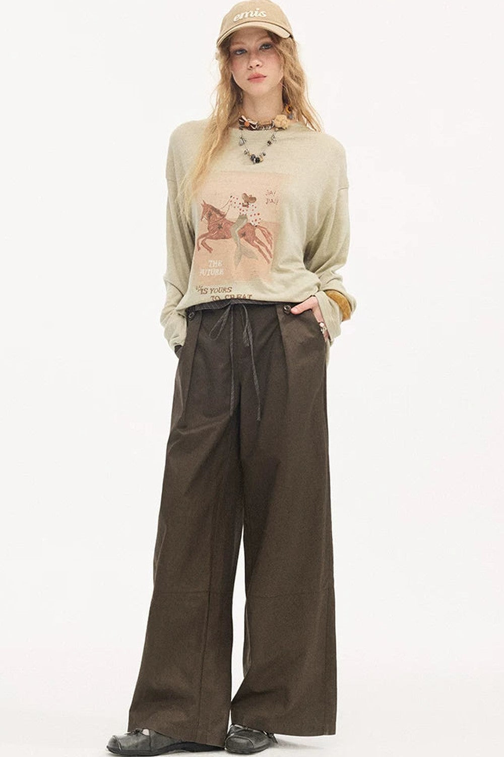 Striped Patchwork Straight-Leg Pants